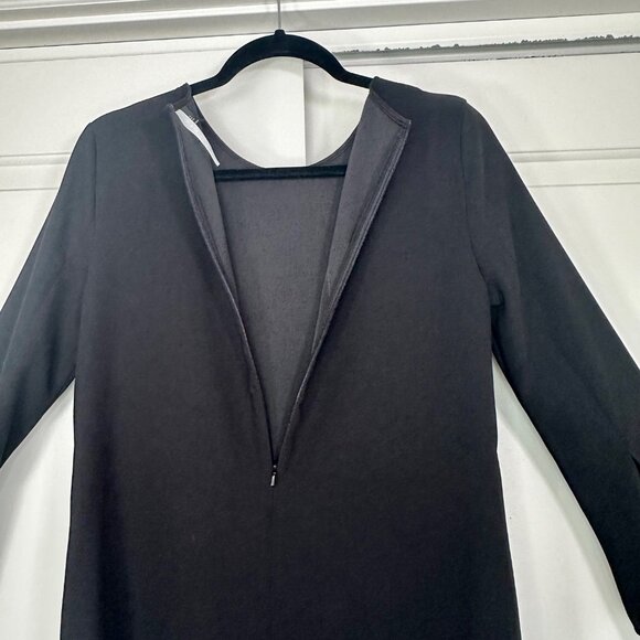 Topshop Black Double-Pleat Front Split-Cuff Mini Dress 6 - Picture 12 of 13